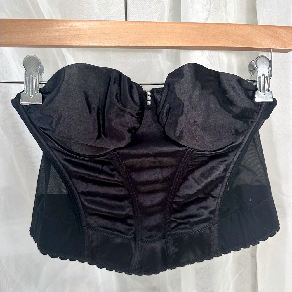 Vintage Oscar de la Renta Black Silk Corset Bodice